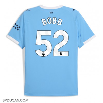 Muški Nogometni Dres Manchester City Oscar Bobb #52 Domaci 2025-26 Kratak Rukav Muški Nogometni Dres Manchester City Oscar Bobb #52 Domaci 2025-26 Kratak Rukav
